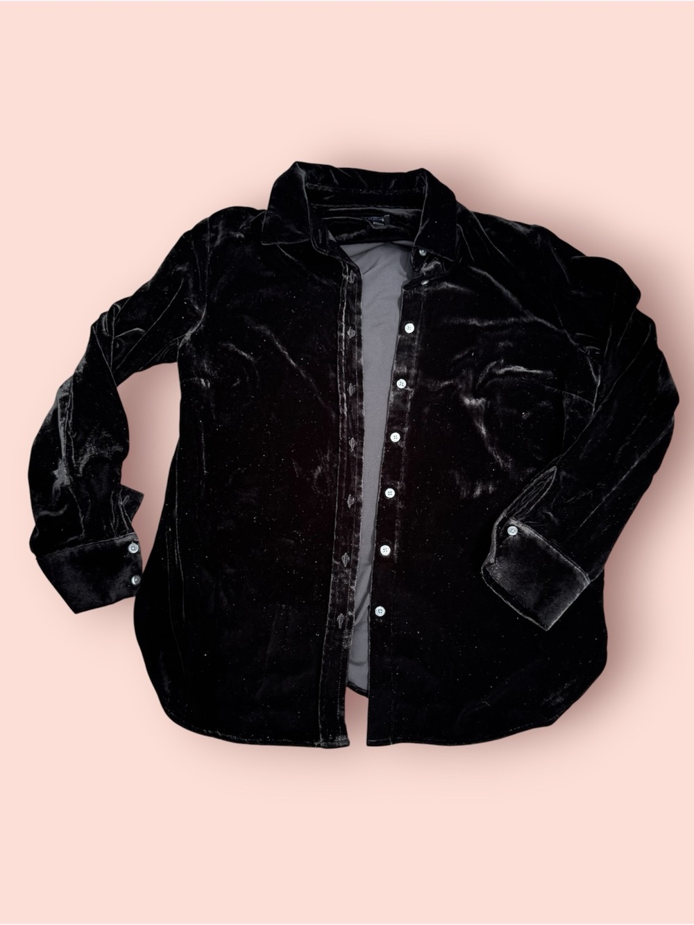 Talbots Black Velvet Button Top